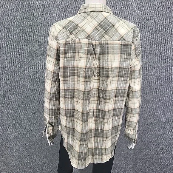 Weatherproof Vintage Womens Plaid Print Flannel Shirt Top Medium Size Green - Picture 2 of 9